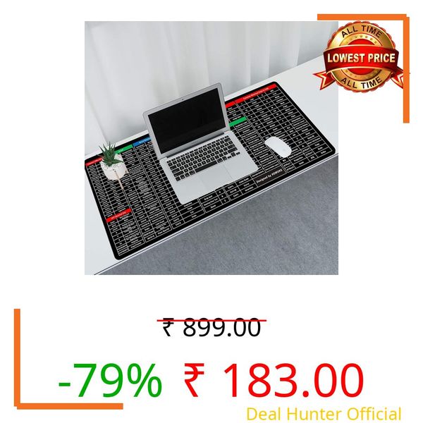 Windows & Office Keyboard Shortcuts Desk Mat | Gaming Mouse Pad Extended Size (800mm x 300mm x 2mm) Stitched Edges| Non-Slip Rubber Base|Computer Laptop|Keyboard Mouse Pad (Keyboard Shortcuts)