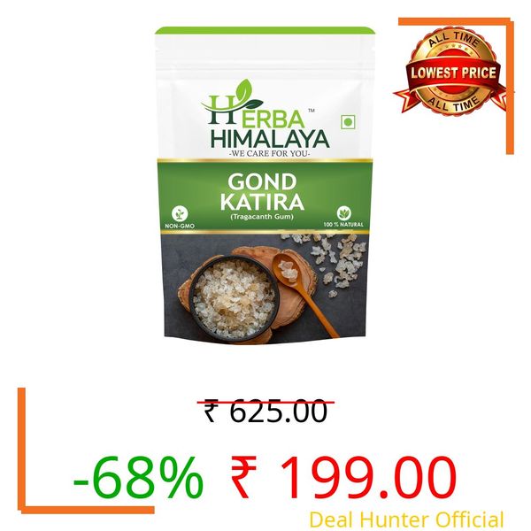 Herba Himalaya Gond Katira Pure - 300 Gm |100% Natural Superfood Edible Gum | Cooling Properties