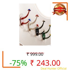 QXORE Adhesive Hooks for Hanging Heavy Duty Robe Towel Sticky Clear Hooks Waterproof Adhesive Wall Hooks for Home Bathroom Kitchen Office and Outdoor (Adhesive Wall Hook, 2PCS)