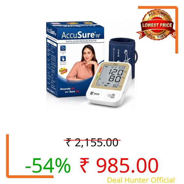 AccuSure TS Plus Blood Pressure Monitor – Fully Automatic | Simple, Reliable & Accurate | Digital BP Monitor includes Type-C USB power port