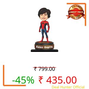 AVATAAR STUDIO Plastic Personalized Gift for Kids,Friends Character Caricature Novelty Photo Frame Unique Design Customized Gift for Children,Tabletop Return Gift Idea (SPIDERMAN,7 INCHES),Multicolor