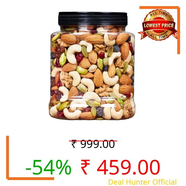 HARIYAM Healthy Mix Dry Fruits Dried Almonds, Black Raisins, Cashewnuts, Cranberries, Black Dates & Many More | 1kg | Mix Dry Fruits_1kg