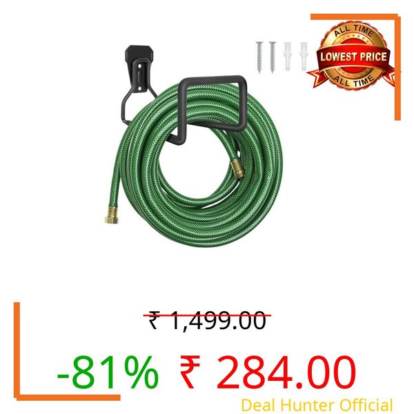 Kepzell Metal Garden Hose Pipe Holder - Heavy Duty Hanger Wall Mounted Water Pipe Hanging for Outside Yard, Sturdy Pipe Reel Hooks for Water Pipe, Garage Equipment and Industrial Machinery.