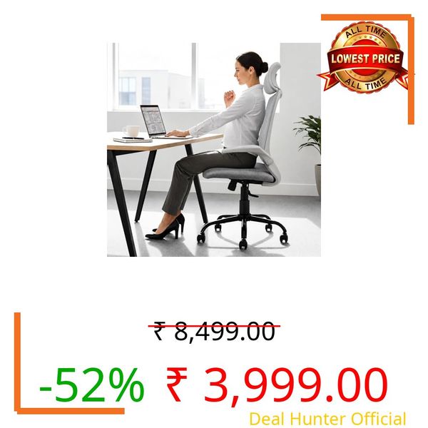 CELLBELL Swift Ergonomic Mesh Office Chair High Back with Adjustable Headrest 3D Armrests Multi Lock Synchro Tilt Breathable Back Chrome Base Work from Home Computer Desk Chair (Grey)