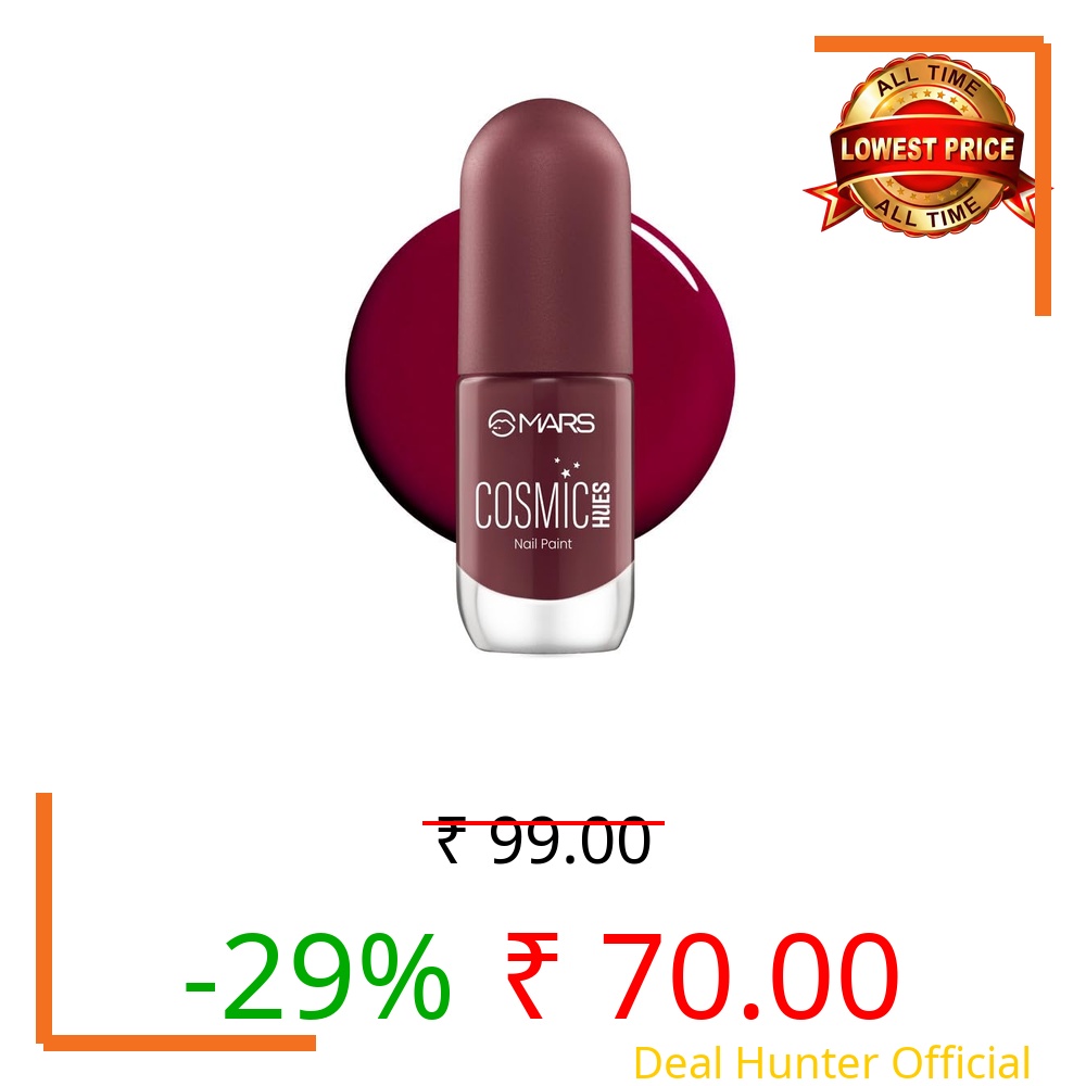 MARS Cosmic Hues Nail Paint (10.0 ml) (04-RIGEL RED) | Intense Color | Ultra-Glossy Shine | Long-Lasting & Chip-Resistant | Non-Sticky | Quick-Drying Formula
