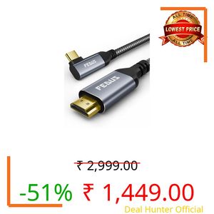 FEDUS HDMI to Type C Cable 2M, USB Type C to HDMI Cable Converter, 4K@60Hz HDMI Adaptor for Monitor Home Office and MAC Thunderbolt 3/4 Compatible for Laptop, Mobile, iPad Pro, MacBook, Chromebook, TV