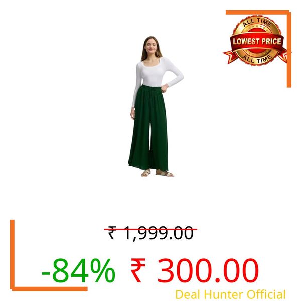 KOTTY Women's Solid Stretchable Pine Green Pants(Green,S)-KTTWOMENSPANT676S
