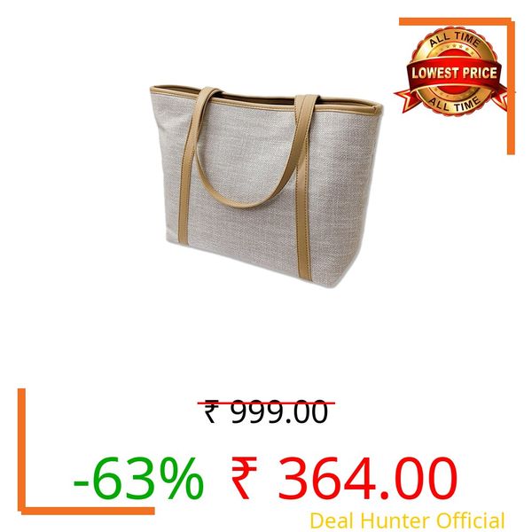 Kraptick Tote Bags – Stylish Shoulder Tote Bag Everyday Use For Women, Reusable Compact Tote Bag Perfect as a Grocery, Shopping Bags for Grocery (Off White)