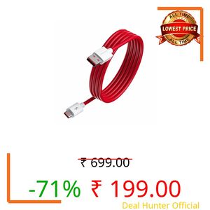 Candytech 65W USB to Type-C for OnePlus with WARP/VOOC/FLASH support, Super Fast Charging Cable 480 Mbps Data Cable, 1M Length compatible with Type C Smartphones (Red)
