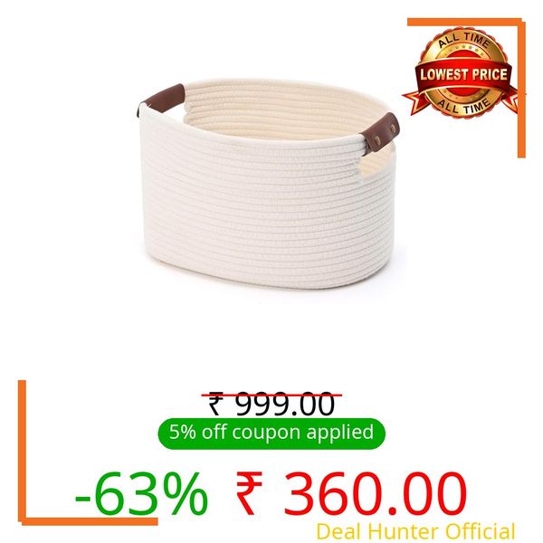 ALLURING HOMES Jute Cotton Storage Gift Basket, Key Storage Shelf for Closet, Packing, Wedding kitchen basket,Organizer Box Jute Basket Handwoven Eco-Friendly Basket Bins Organizer (SLF28)