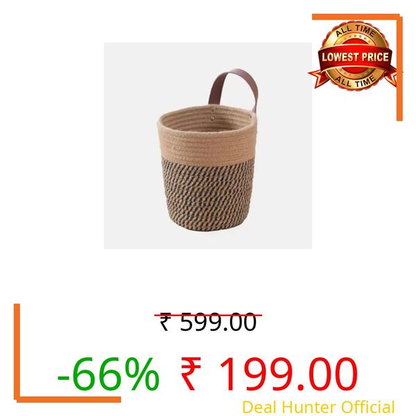 ALLURING HOMES Jute Cotton Storage Gift Basket, Key Storage Shelf for Closet, Packing, Wedding kitchen basket,Organizer Box Jute Basket Handwoven Eco-Friendly Basket Bins Organizer (SLF33)