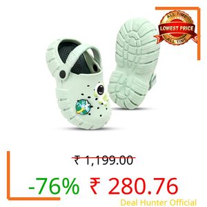 Kids Clogs Shoes for Baby Boys Girls Soft Comfortable Non-Slip Summer Sandals | Toddler Flip-Flop Slip On Indoor & Outdoor Jibbex Clog Slides (Green, 2-2.5yrs)