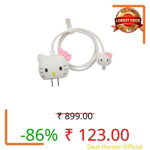CERLINK Charger Protector for iPhone Apple Chargers 18W & 20W, 3D Cute Pattern Cartoon Cable Sleeve Data Saver Protective Case Cover Silicone Full Protection (Cute Cat)