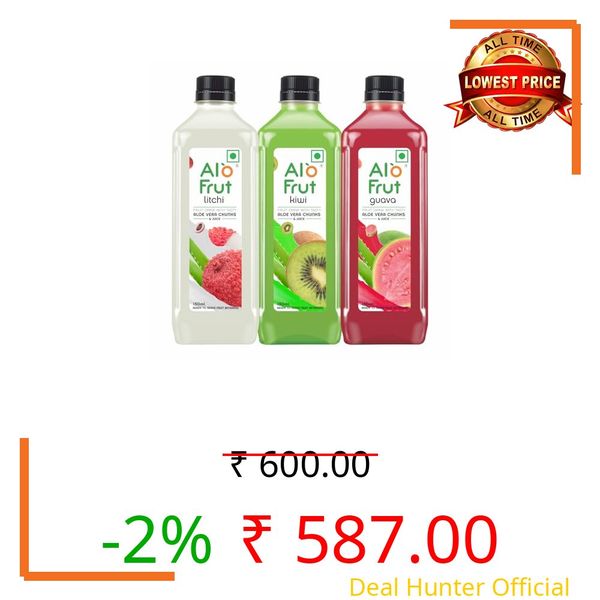 Alo Frut Kiwi, Litchi & Guava Fruit Drink with Aloe Vera Chunks – 150ml (Pack of 30) | Refreshing Juice with Fruits & Aloevera Goodness | Ready-to-Serve Fruit Juice