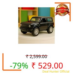 Storio Die-Cast Metal Cars 1:32 Scale | Pull Back Action Toy Vehicles with Openable Doors & Lights | Alloy Model for Kids | Miniature Collectible Cars for Boys & Girls 3+ Years (Bronco Black)
