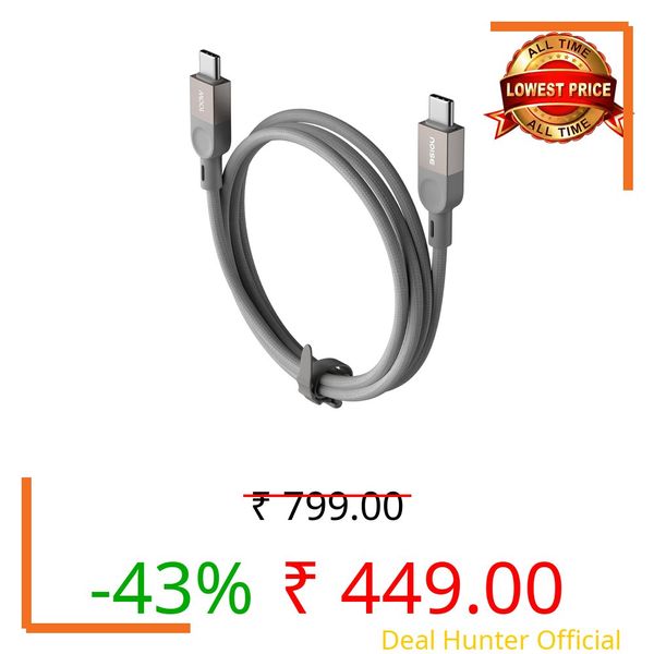 Noise Power Series 100W Super Fast Charging USB C to USB C Cable | 50x More Durable| 1M/ 3.3Ft | 5A PD charge | 480 Mbps Transfer Speed| Braided cable for iPhones, Android, MacBooks, Tablets (Grey)