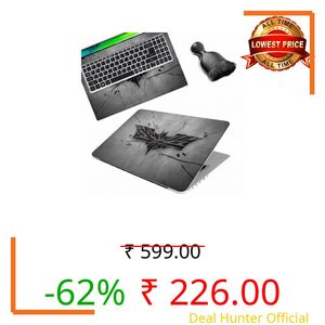 Inkykart DSGN 97 Full Body Laptop Skin Bubble-Free| Laminated| Removable| HD Quality Sticker for Laptops Upto 15.6 Inches Compatible with Hp/Dell/Acer/Lenovo/Asus etc.(Keyboard Cleaner Brsh)