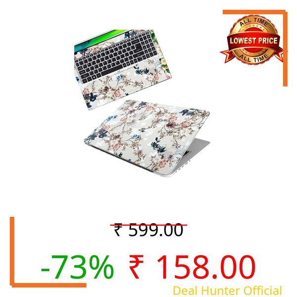 Inkykart DSGN 38 Full Body Laptop Skin Bubble-Free| Laminated| Removable| HD Quality Sticker for Laptops Upto 15.6 Inches Compatible with Hp/Dell/Acer/Lenovo/Asus etc.