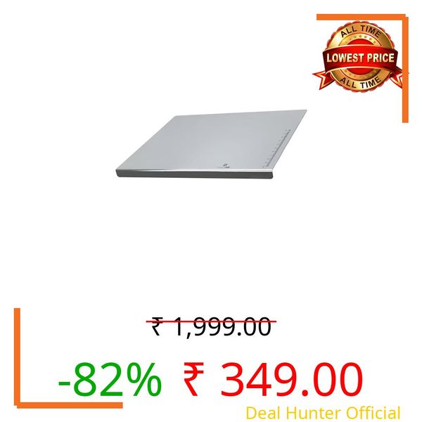 URBANFIX Stainless Steel Chopping Board with Lip for Kitchen| Non Slip Rust Proof Counter top| Easy to use| Round Edge| for Cutting Vegetables, Meat,Fish,Fruits | Medium | 35 x 30 cm