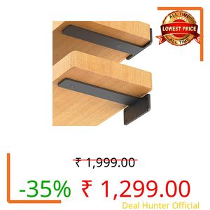 Starunder 4 Pack Floating Shelf Brackets, 4 Inch Heavy Duty Industrial Shelf Bracket, Black Metal L Brackets for Shelves Support DIY(1/5 Inch Thicked)
