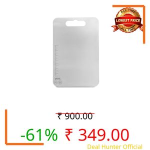 Allo Premium Stainless Steel Chopping Board with Handle (31 x 21 cm) - Large Heavy-Duty Metal Cutting Board for Kitchen, Knife Friendly | Vegetable & Fruit Cutter SS Pad