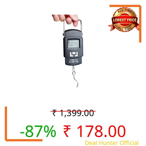 PulGos Electronic Portable Digital Weighing Scale – LED Screen Weight Machine for Home & Travel, 50kg/110Lb Luggage Scale for Flights, Multi-Purpose Digital Weighing Scale & Travel Accessories