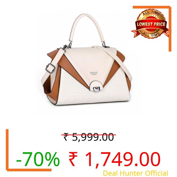 EXOTIC Premium Designer Dazzle Top Handle Tote Handbag For Women (White)