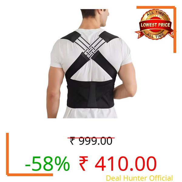 QP360 Posture Corrector Back Support Brace Belt, Adjustable Cross Design Upper and lower Backbone Pain Relief Belt Backbone Posture corrector belt (S)
