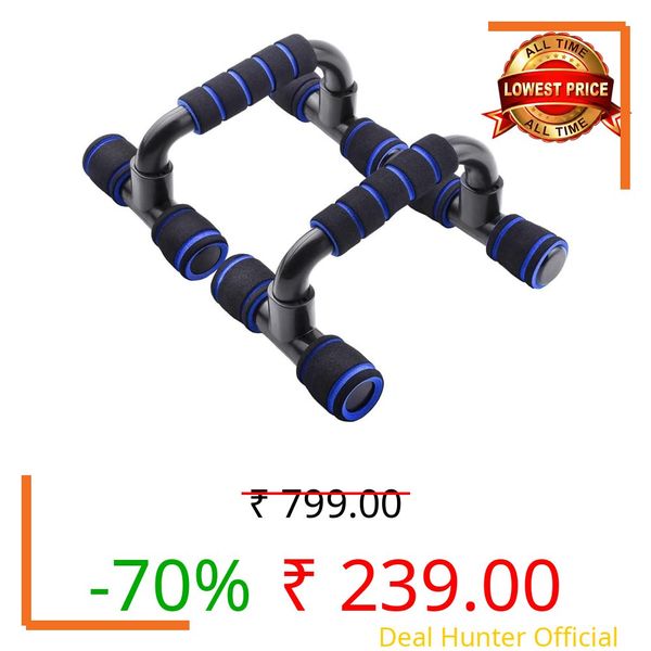 Push Up Bars, 1 Pair Push-up Stands, Fitness Parallettes Handle for Muscle Training and Strength Training, Portable Structure (Blue)