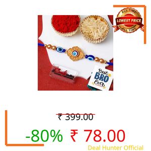 eCraftIndia Om Floral Evil Eye Rakhi for Brother with Gift Combo Set Hamper | Raksha Bandhan Rakhi for Bhai Bhaiya Bhabhi Kids Boy | Best Bro Ever Fridge Magnet | Roli Chawal Pack