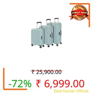 American Tourister PP Liftoff+ Trolley Bag with TSA Lock & 8 Wheel, Hard Check-in Suitcase for Travel with Double Wheel, Seafoam Blue, 55,67,79 cm (Small +Medium +Large), Set of 3Pc (ME5 (4) 11 904)