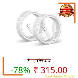 100W USB C to USB C Cable (3.3ft 2Pack), USBC to USBC Fast Charging Cable Braided Type C Charger Cord for iPhone 16 15 Pro Max Plus, MacBook Pro/Air, Samsung Galaxy S25 S24 Ultra, iPad Pro