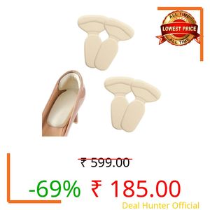 Wonder Care 4pcs (2 pair) Shoe Insole Heel Cushion Pad, Self Adhesive Reusable High Heel Grips for Losse Shoes, Shoe Bite Protectors, Heel Liners for Comfort & Heel Pain Relief