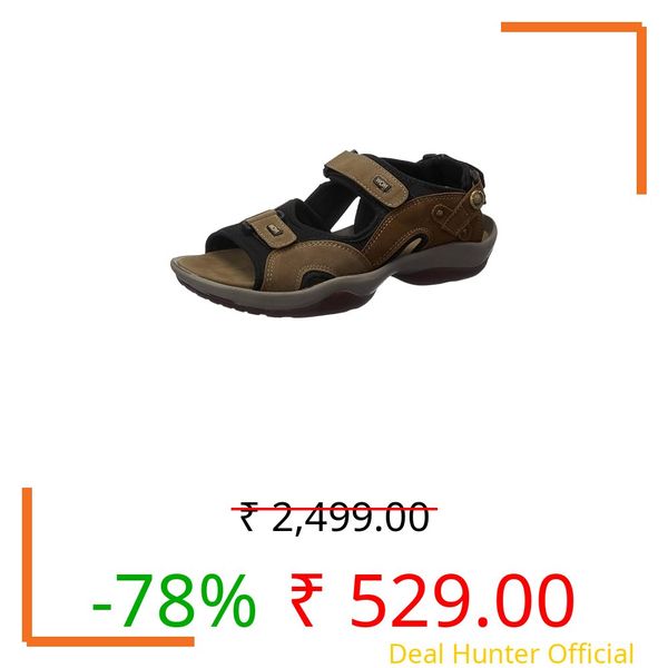 Centrino Sandals for Men |Flat Casual Sandals With Adjustable Velcro Closure For Easy Wear With Flexible Fitting And Trendy | Stylish Sandal With Unique Sole Design for Office & Travel Tan 13 UK (3263)