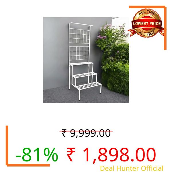 Planter Stands For Balcony plant stands for outdoor balcony flower pot stand for balcony Metal Plant Stand for outdoor balcony Planter Stands For Balcony Metal with Grid Panel, 3-Tier Vertical Garden Rack for Indoor Balcony (White)