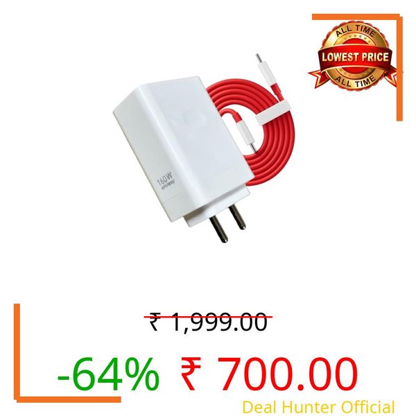 Original 160w Super VOOC Warp Charger Adapter and Type C Cable Compatible with one-Plus Nord C-E 4, C-E 4 Lite, C-E 3, C-E3 Lite, C-E, C-E2, 12, 12R, 11, 11R, 9R, 8T (160w Adapter & Cable)