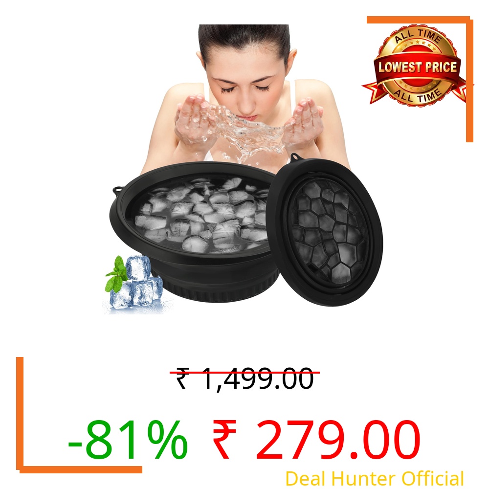 Face Bowl for Ice with Built-In Icetray，Black