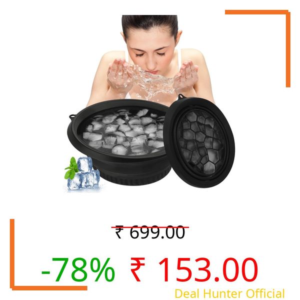 Face Bowl for Ice with Built-In Icetray，Black