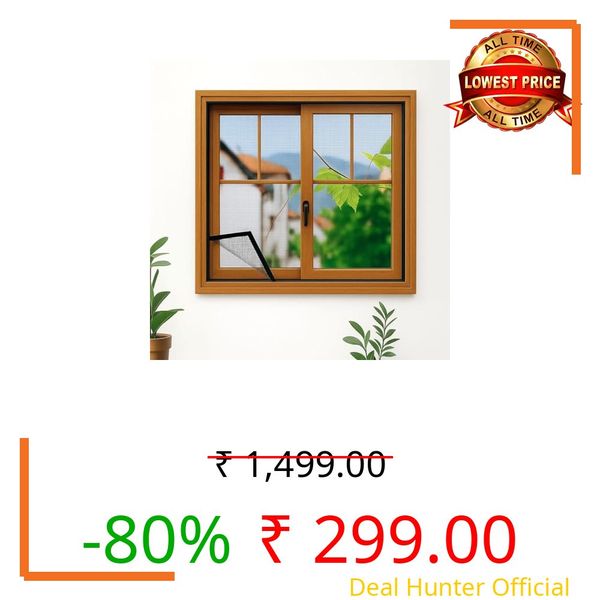 soul-neverends 120gsm Fiberglass Window Prestitched Net for Mosquito Protection, Self-Install, Size, Grey -70x80 CM