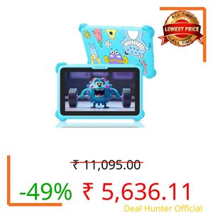 Kids Tablet 7 inch Tablets for Kids, 32GB Android Toddler Tablet with Case Included, WiFi, Bluetooth, IPS Screen, Parental Control, GMS Educational Children's Learning Tablets for Boys Girls (Blue)