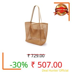MAKABEE Beach Nylon Mesh Tote Bag, Casual Tote Bag Hobo Women Foldable MAX 23L Shoulder Bag For Beach Picnic Vacation