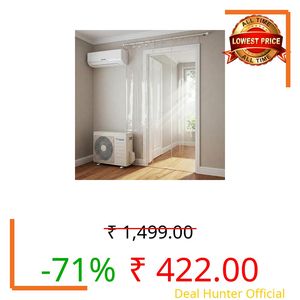 BMRGIFTS PVC AC Curtain – Solid Transparent Plastic Door Curtain for Air Conditioner – Water Proof & Dust Proof (4.5 ft x 7 ft) Thickness 0.15 mm Pack of 2