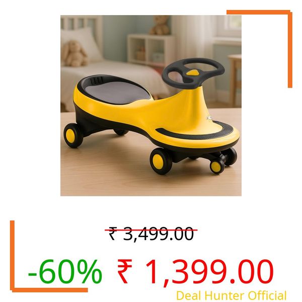 Storio Kids Magic Swing Car Twister Ride On | Toy Car with PU Wheels | Toy Car for 3 to 5 Years | Push Ride on Baby Car,100 Kg Capacity | Birthday Gift for Kids Boys and Girls - Yellow