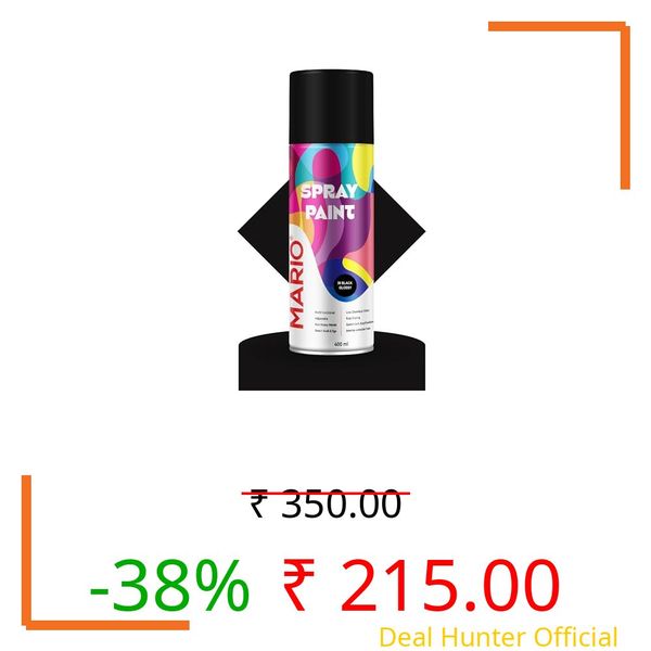 Mario Spray Paint – Glossy Black (400ml) | High Gloss Black Spray Paint for Cars, Bikes, Metal, Plastic, Wood & Walls