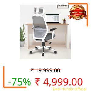 Da URBAN® Florida Office Chair,High Back Mesh Ergonomic Home Office Desk Chair with 3 Years Warranty, Adjustable Armrests,Adjustable Lumbar Support,Tilt Lock Mechanism (Grey)