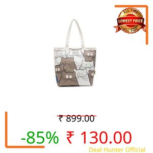 THE SACK CO. Foldable Canvas Tote Bag for Women,Tote Bag for College Girls, 100% Organic Cotton Reusable Shopping Bag for Grocery, Eco-Friendly Multi-Purpose Bag for Travel & Daily Use