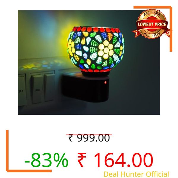 Ceramic Kapoor Dani & Night Lamp, Electric Aroma Camphor Diffuser, Home Fragrance, Incense Holder- Home Decor, Essential Oil Burner, Air Purifier-Room Freshner, Mosquito-Insect Reppllent (Multi)