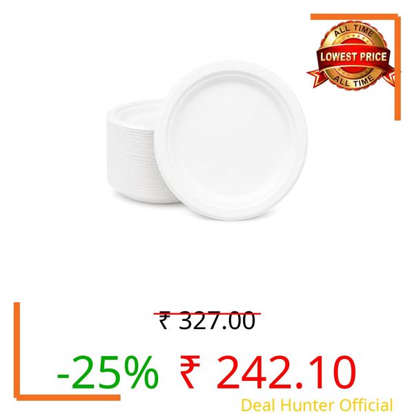 Quick Fresh Bio Degradable Big Plate Size 11'' inch, Pack of 25