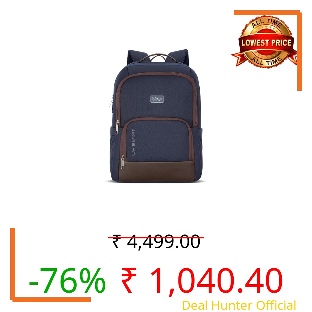Lavie Sport Baron Elite 21L Multifunctional Laptop Backpack |Fits Upto 15" Laptop |Laptop Compatiable | College Bag | for Men & Women