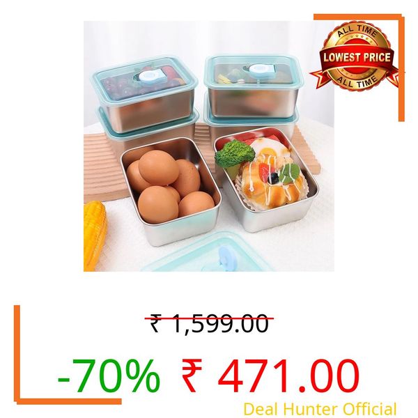 VELUZA 500ml - Multipurpose Food Storage Container For Kitchen, Airtight & Leakproof, BPA-Free Plastic Food Containers With Lids, Kitchen & Fridge Organizer Storage Container, Food Box (4)